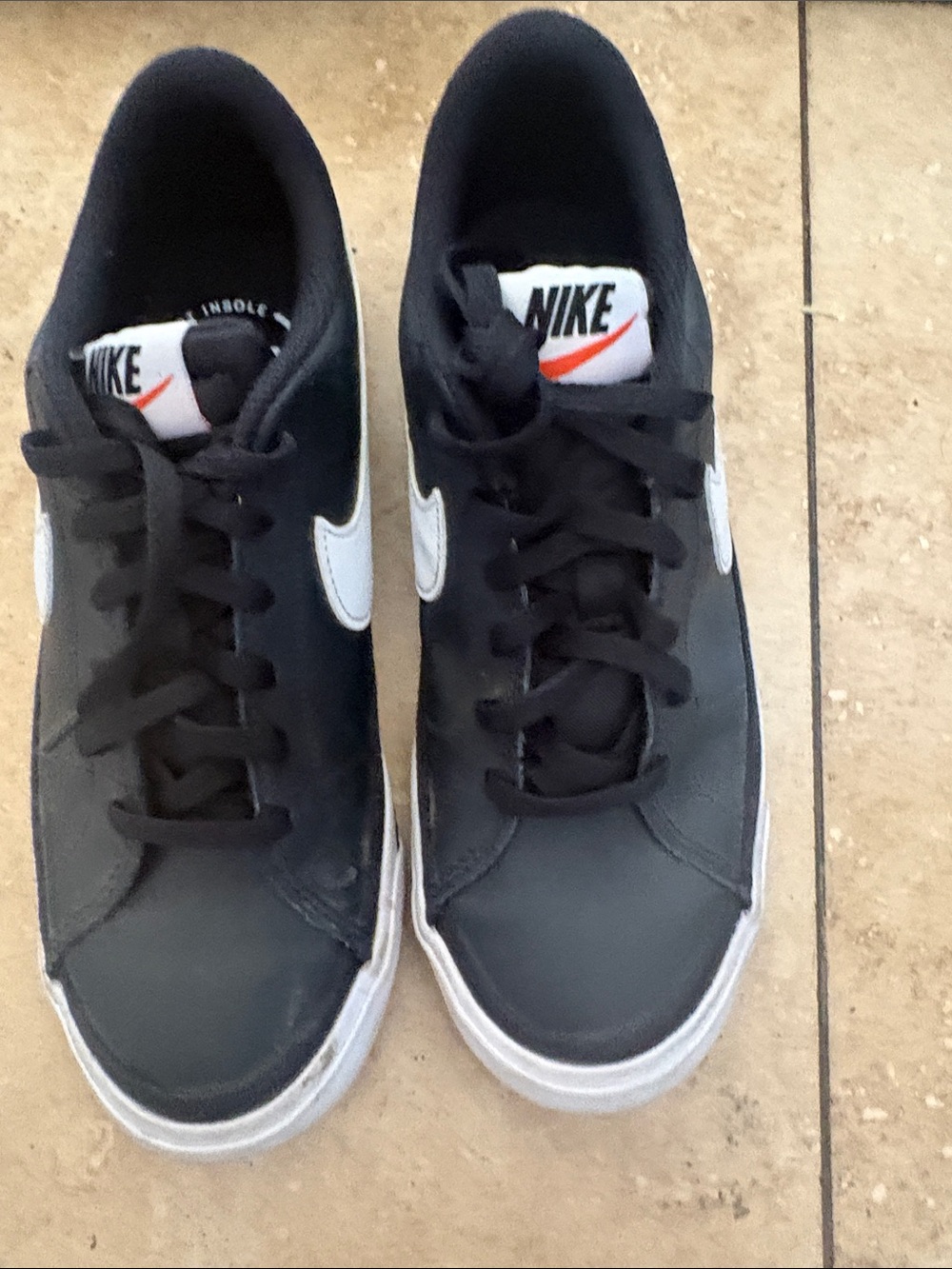 Nike Kids Black and White Low-Top Sneakers